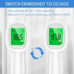 DR VAKU Digital Temperature Gun for Fever Check with Three Color Indication, Non-Contact Wide Range Laser Infrared Thermometer image 3