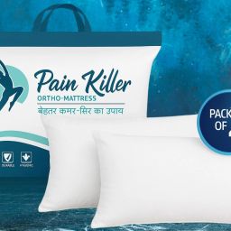 Luxury Pillows for Neck Pain | Soft White Foam Solid Sleeping Pillow Pack of 2-image-40