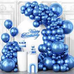 Solid Blue Chrome Balloon For Party Birthday Decoration Balloon-image-90