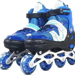 baba fab Skating Shoes for Kids | Adjustable Inline Skates Set with Helmet & Pads In-line Skates - Size 6-9 UK image 2