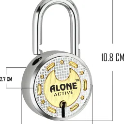 alone Active Round 65mm Lock for Home Gate & Shutter, 15 Same Keys 5 Lock (pack 4) Padlock image 2
