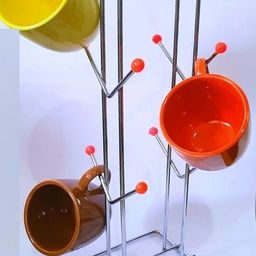 Cup Kitchen Rack Cup Stand of Steel Stainless/ Kitchen Storage Utensil Cup Stand For Hold 12 Steel-image-56