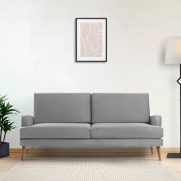 woodsworth from pepperfry Alife Fabric 3 Seater Sofa In Grey Colour-picture-29