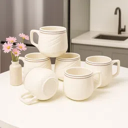 shailzz's Pack of 6 Bone China Tea Cups Set of 6 | Coffee Mugs for Home Office, perfect for gifting-picture-11