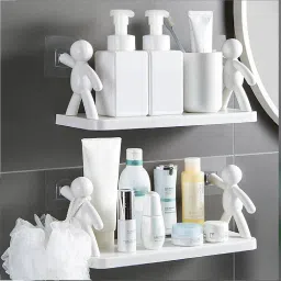 Self Adhesive Multi-Purpose Wall Hanging Humanoid floating Shelf 1.779 Plastic Wall Shelf-3