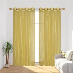 213 cm (7 ft) Tissue Transparent Door Curtain (Pack Of 2)-image-80