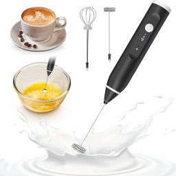 Milk Frother Handheld USB Rechargeable Electric Whisk, Foam Maker for Coffee 10 Cups Coffee Maker-image-0
