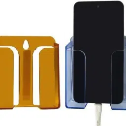 M/S DSNS Wall Mounted Mobile Holder| Mobile Phones Charging Stand Holder | Plastic Wall Mount Charging Stand Mobile wall stand (Yello & Blue PackOF2) Mobile Holder-8