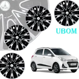 CAR WHEEL CAP/WHEEL ROVER DEGINE''SILVER_BLACK''14-INCH Wheel Cover For Hyundai Grand i10, Swift Dzire, Micra, Celerio, Figo, Amaze, Swift, Indigo, Xcent, Brio, Vista, Ritz, KUV 100-74