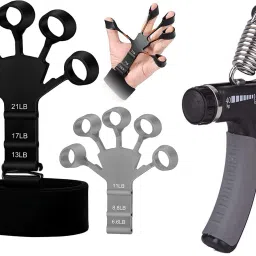 Combo of Finger Exerciser with Hand Gripper for Gym Workout Fitness Accessory Kit Kit-image-59