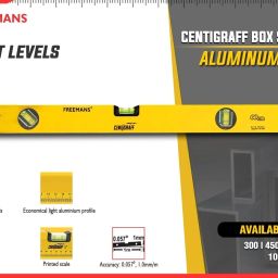 freemans CL360 Centigraff Box Section Aluminium and Printed scale with 3 Vials Non-magnetic Engineer's Precision Level image 3