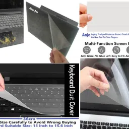 ANJO KeyboardWirelsMous-Pad-3Hub-3n1Cln-OTG2n1-Ext-LED-Skin-15.6iScrn&KeyGuard&Sleeve Combo Set Designed for Gaming image 5