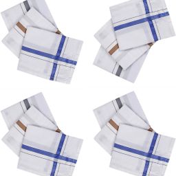 TOMKOT Mens Hanky Pack of 12 ["White"] Handkerchief-image-19