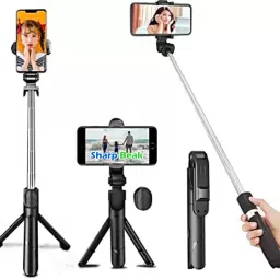 Sharp beak Portable Selfie Stick with Bluetooth Remote, Stand, Multifunctional Selfie Stick with Extendable Aluminium Monopod, 360 deg Rotation Phone Holder, Adjustable Grip Bluetooth Selfie Stick-15