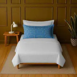 mayfair homes london White 100% Cotton Single Bedsheet with 1 Pillow Cover-picture-10