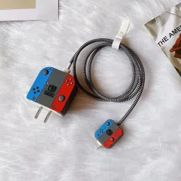 YouAndMeHub Charger Cover for iPhone 18W-20W Charger, 3D Cartoon Design Switch, Spiral Cable Protector-image-41