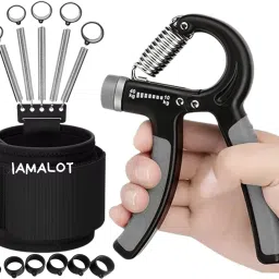 Fitness Combo (Pack of2) Adjustable Counter Hand Gripper With Finger Exercisers Fitness Accessory Kit Kit-image-3