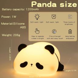 Silicone Sleeping Panda Cute Panda Night Light for Kids, Nursery- 10 cm-image-30