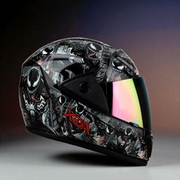 Rado with Anti UV Unbreakable Rainbow Visor ABS Material Unisex (PP-1) Motorbike Helmet-image-38