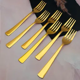 6 Pieces Premium Dinner Fork For Home & Kitchen, Dining Tableware Cutlery Set Silver Plated Dinner Fork Set-picture-2