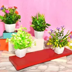 Set of 4 Bring the beauty of nature indoors with our artificial flowers Multicolor Wild Flower Artificial Flower with Pot-24