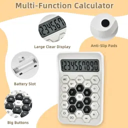 coskira Hexagonal Buttons Calculator Multifunction Accounting Calculator Portable Standard Calculator with Large Display for Home, School, Basic Calculator image 3