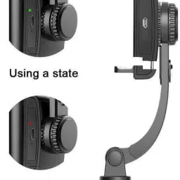 Jaggo Lal Stable Q08 Gimbal Black Sleek Design 3 Axis Gimbal for Mobile, Camera image 4