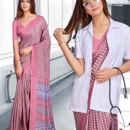 Printed, Floral Print Bollywood Crepe, Pure Silk Saree-image-68