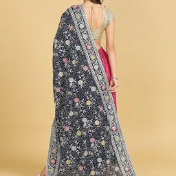 Dupatta Bazaar Floral Embroidered Georgette Dupatta with Sequinned image 5
