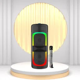 GUGGU Bluetooth Party Speaker With Karaoke Mic and RGB Lights,High Quality Woofer I125 40 W Bluetooth Laptop/Desktop Speaker-image-8