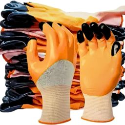 3Pair Orange Heavy Duty Nylon Hand Gloves For Construction,Grading Anti Cut NylonSafety Gloves-image-14
