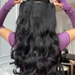 Heat Resisting Fiber, Curly Extension with 5 Clips Hair Extension-image-64