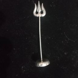 Pure Silver Trishul with Stand for Home Pooja and Car (4gm) Decorative Showpiece-5.08 cm-image-15