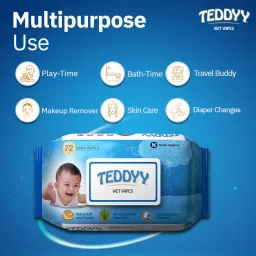 teddyy Baby Soft Wet Wipe with Lid | Pack of 5 | With Aloe Vera and Vitamin E image 5