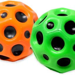 Crazy Bounce Moon Ball For Kids With Soft Rubber Fun Playground Toy- Pack Of 2-image-53