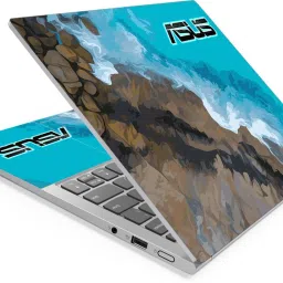 Techfit HD Printed Easy to Install Full Panel Laptop Skin/Sticker/Stretchable Vinyl/Cover for all Size Laptops upto 15.6 inch No Residue, Bubble Free - Blue Sea Asus Self Adhesive Vinyl Laptop Decal 15.6-image-5