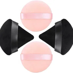 4 Pack Puff Powder - Triangle Round Powder Puffs for Face Powder Body Powder-image-2