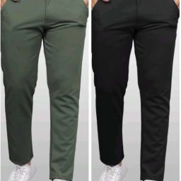 Pack of 2 Men Solid Dark Green, Black Track Pants-image-89