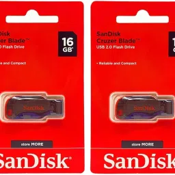 SanDisk Cruzer Blade Usb 2.0 Flash Drive For Desktop Computer, Laptop || Pack of 2|| 16 GB Pen Drive Compatible with Audio Player, Desktop Computer, Laptop, Mobile, Netbook, Tablet, Television USB 2.0 Metal Case-14