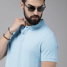 roadster Men Solid Polo Neck Pure Cotton Red T-Shirt-picture-0