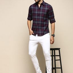 INVICTUS Sport Slim Fit Tartan Checked Cotton Casual Shirt-picture-22