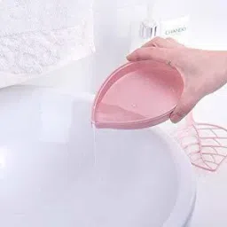 s4 Plastic Leaf Shape Designer Soap Tray with Water Draining Tray set of 3 Bathtub Caddy image 3