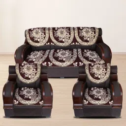 Cotton Floral 3+2 Seater Sofa Cover-picture-27