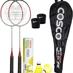 Force CZ 50 (Pack of 2 Racquet) With Aero 700 (6 Shuttle) 2 Wrist Band Orange Strung Badminton Racquet-image-86