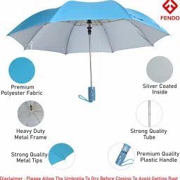 fendo Yardley Small 2 FOLD Auto Open 21 Monsoon UV Protection For Women,Girls Umbrella image 3