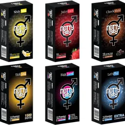 Honeymoon Package - 4 in 1, 1500 Dots, Banana, Strawberry, Chocolate, Lubricated Condom-26