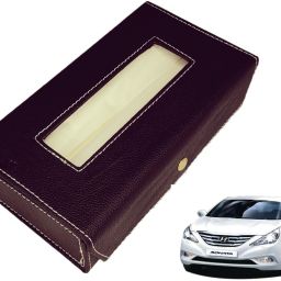 Basic-Black Tissue Box Leatherette-177 Vehicle Tissue Dispenser-image-90