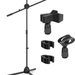 Adjustable Dual Microphone Stand Singing Condenser Studio Mic Stand For Microphone-12