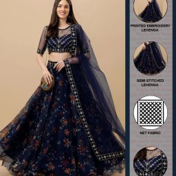 Printed Semi Stitched Lehenga Choli-image-30