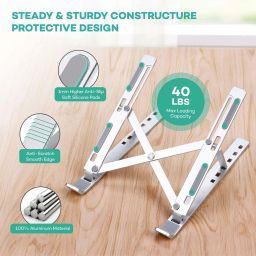 Heypex Metal Laptop Stand With Foldable & Height/Angle Adjustable Feature (Multi Color) PK63 Laptop Stand image 4
